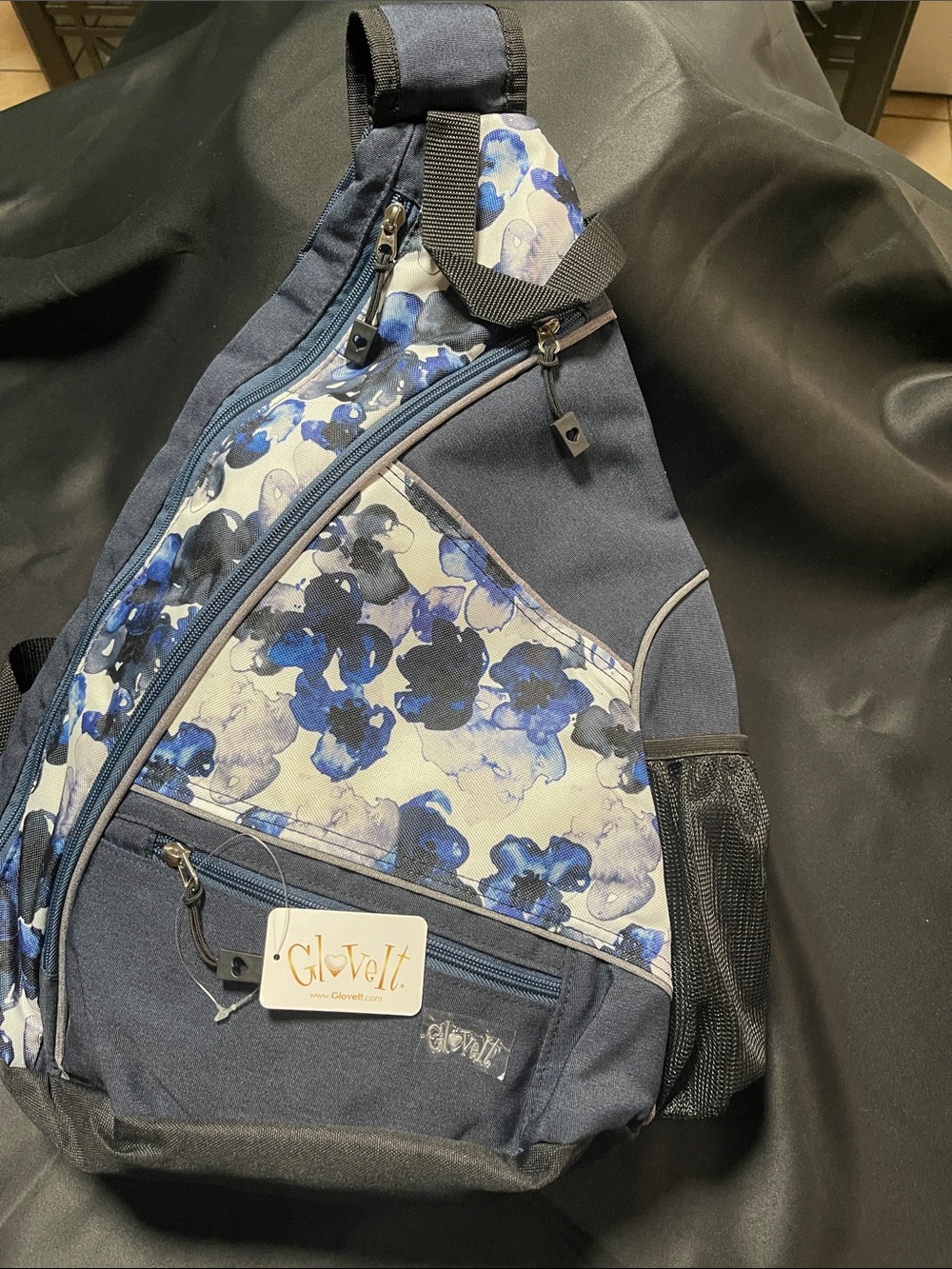 Glovelt Blue Floral Sling Backpack
